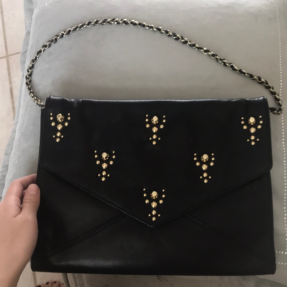 Juicy couture tapenga purse clutch black and gold